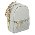 thumbnail image 1 of Uxcell Mini Backpack Cute Cosmetic Bag for Women, PU Leather Creative Pendant Keychain Coin Purse for Makeup Key Card Data Cable Organizer Grey, 1 of 7