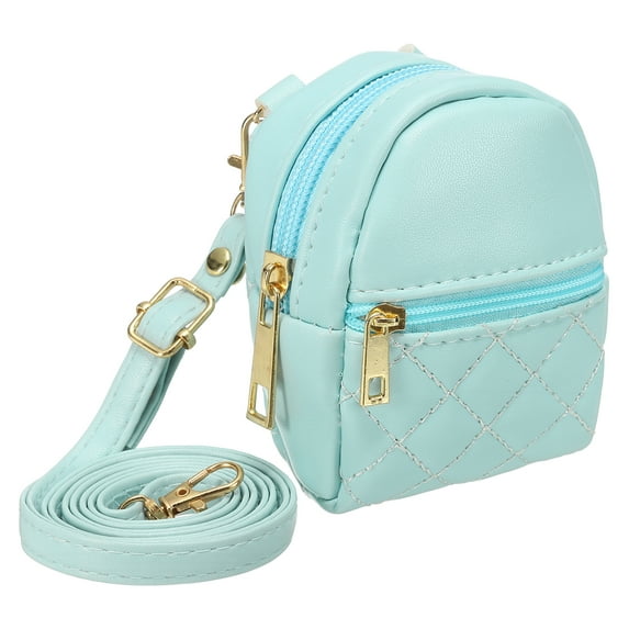Uxcell Mini Backpack Cute Cosmetic Bag for Women, PU Leather Crossbody Bag with Lanyard Blue