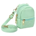 thumbnail image 1 of Uxcell Mini Backpack Cute Cosmetic Bag for Women, PU Leather Crossbody Bag with Lanyard Light Green, 1 of 7