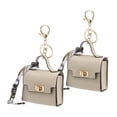 thumbnail image 1 of Uxcell Mini Backpack Keychain Pouch, 2 Pcs Cute Leather Change Wallet Coin Purse Coin Pouch for Men Women Change Makeup Headphones, Light Gray, 1 of 6