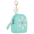 thumbnail image 1 of Uxcell Mini Backpack Keychain for Women, Cute Flower Rhinestone Pendant Bag PU Leather Light Blue, 1 of 7