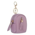 thumbnail image 1 of Uxcell Mini Backpack Keychain for Women, PU Leather Cute Cosmetic Bag Coin Purse Creative Keychains with Tassel for Makeup Key Card Purple, 1 of 7