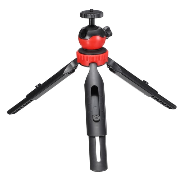 Uxcell Mini Camera Tripod, 8"x2.32" ABS Plastic Mobile Phone Rack Mini Tripod Tabletop Stand - Portable Extendable Foldable, for Phone DSLR Digital Camera, Red