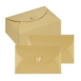 thumbnail image 1 of Uxcell Mini Card Envelopes, Cute Cards Holder with Heart Clasp for Birthday Weddings Favors Business Greeting Cards Gold, 1 of 7
