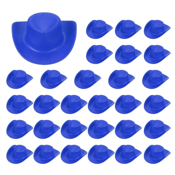 Uxcell Mini Cowboy Hat, Plastic Blue Tiny Cowboy Cow Girl Hats for Party Decoration