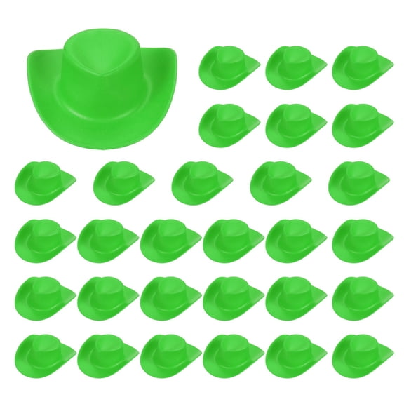Uxcell Mini Cowboy Hat, Plastic Green Tiny Cowboy Cow Girl Hats for Party Decoration