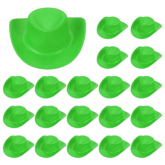 Uxcell Mini Cowboy Hat, Plastic Green Tiny Cowboy Cow Girl Hats for Party Decoration
