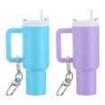 thumbnail image 1 of Uxcell Mini Cup Keychain, Lip Balm Holder Mini Tumbler Key Chain Decor Keychain Charm for Backpack Handbag Purse Light Purple, Sky Blue, 1 of 7