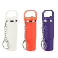 thumbnail image 1 of Uxcell Mini Cup Keychains, Lip Balm Holder Small Cup Mini Tumbler Key Chain Charm for Handbag Purse Dark Purple, White, Orange, 1 of 7