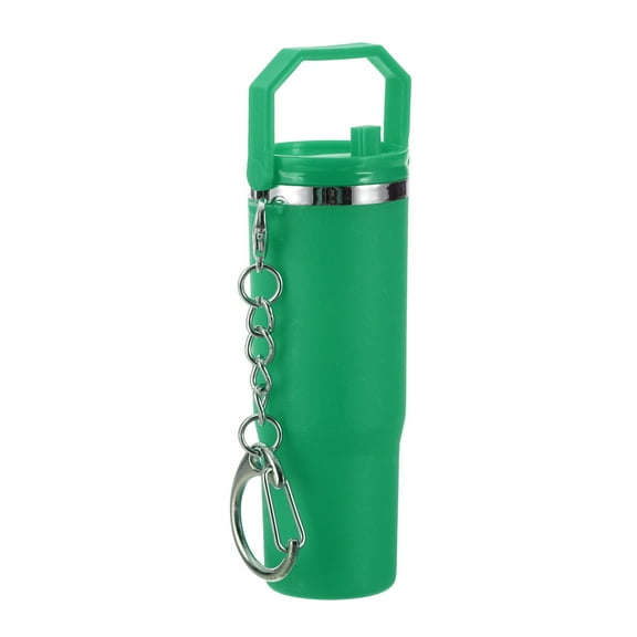 Uxcell Mini Cup Keychain, Lip Balm Holder Small Cup Mini Tumbler Key Chain Charm for Backpack Handbag Purse Green