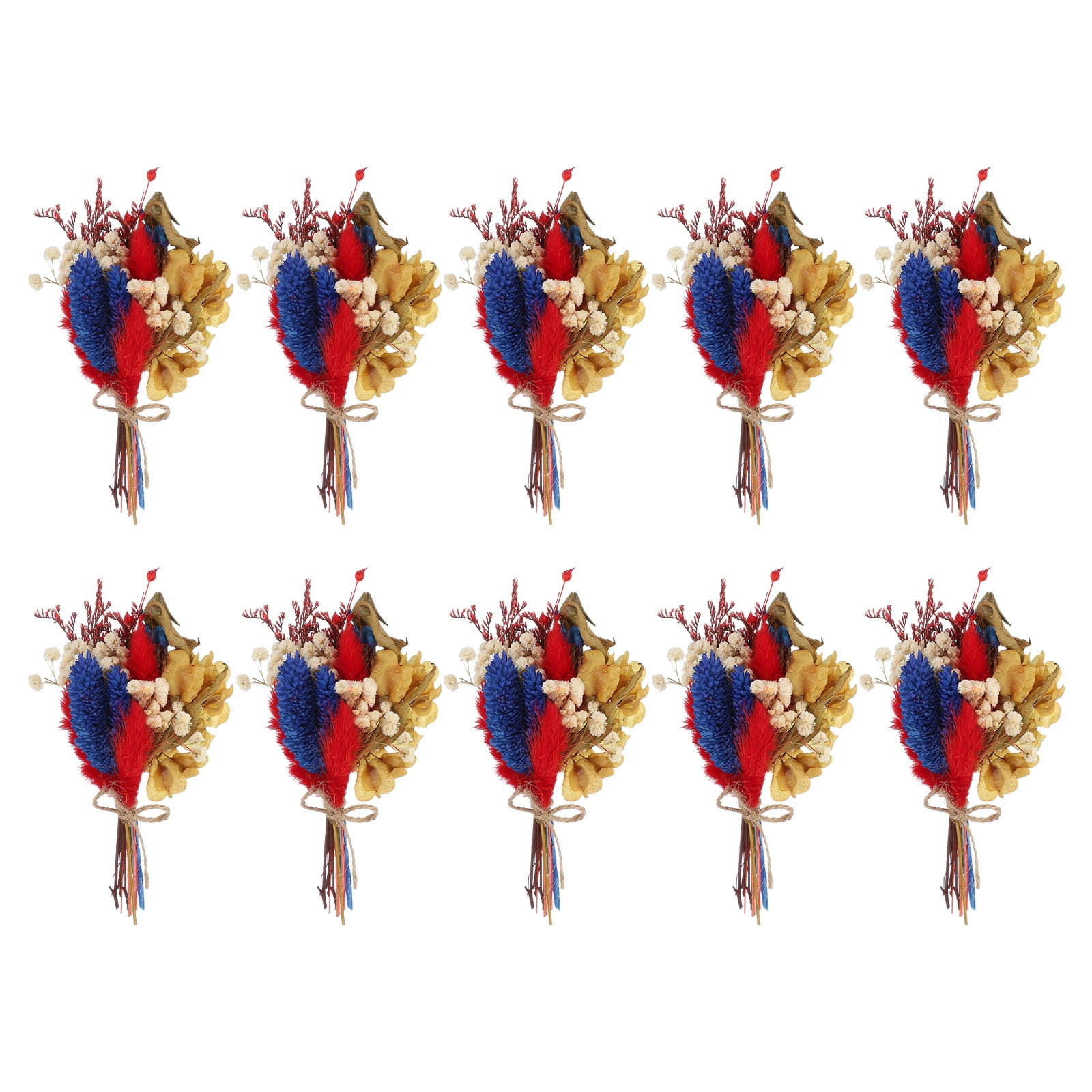 Uxcell Mini Dried Flower Bouquet, Pampas Grass Natural Wildflower Decor, Blue
