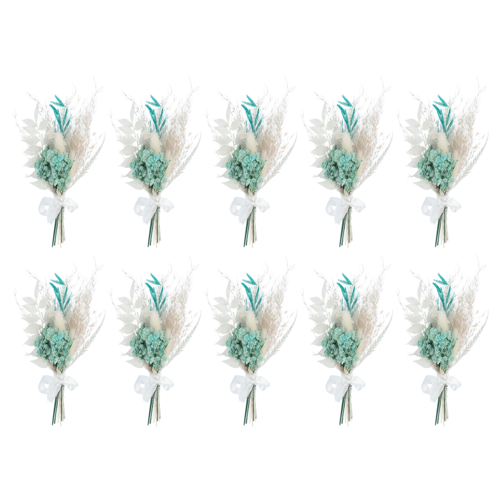 Uxcell Mini Dried Flower Bouquet, Pampas Grass Natural Wildflower Decor, Orange Red