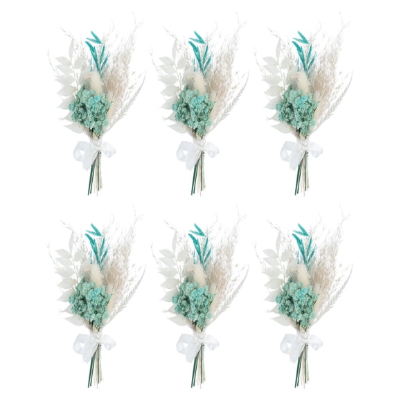 Uxcell Mini Dried Flower Bouquet, Pampas Grass Natural Wildflower Decor, Orange Red