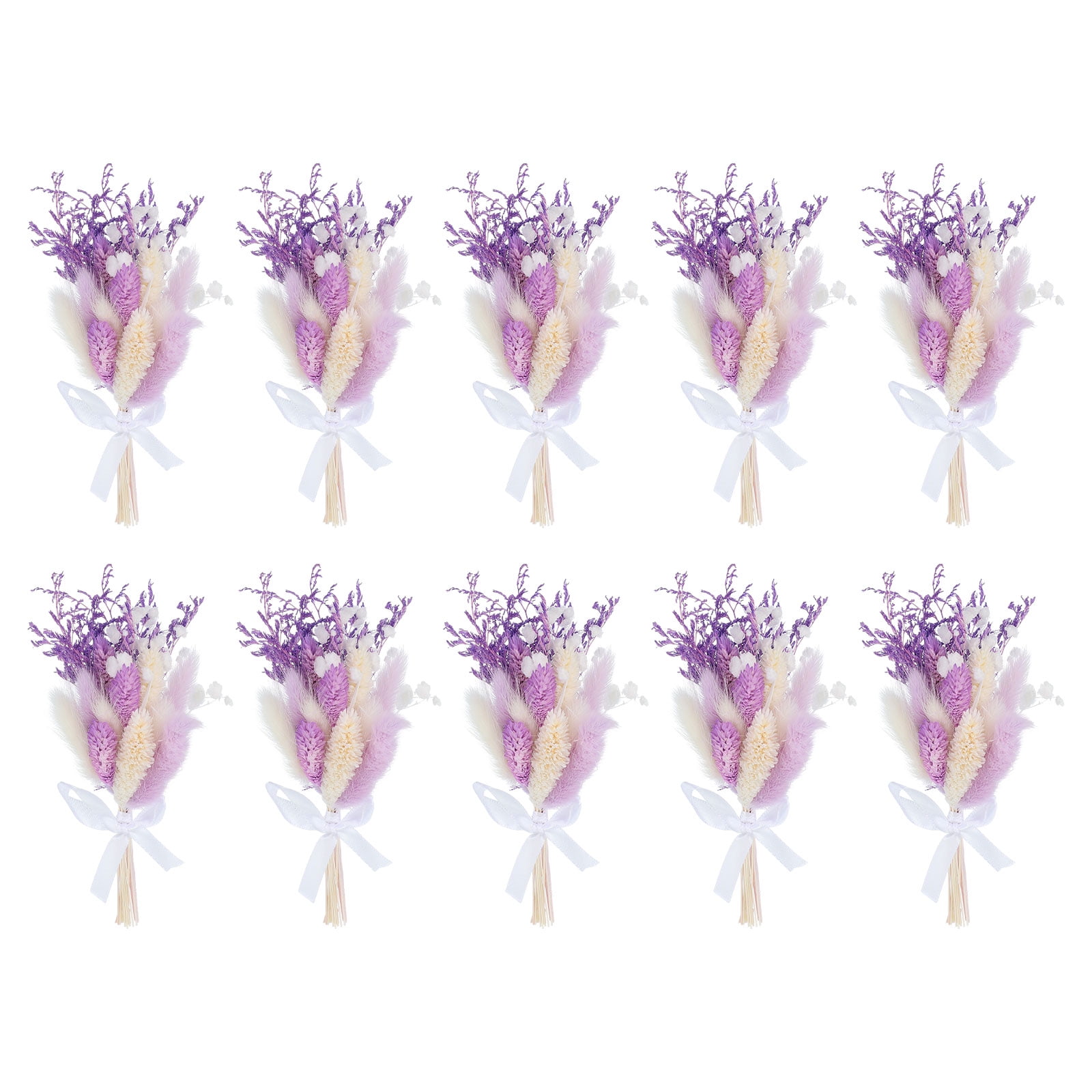 Uxcell Mini Dried Flower Bouquet, Pampas Grass Natural Wildflower Decor, Wine Red