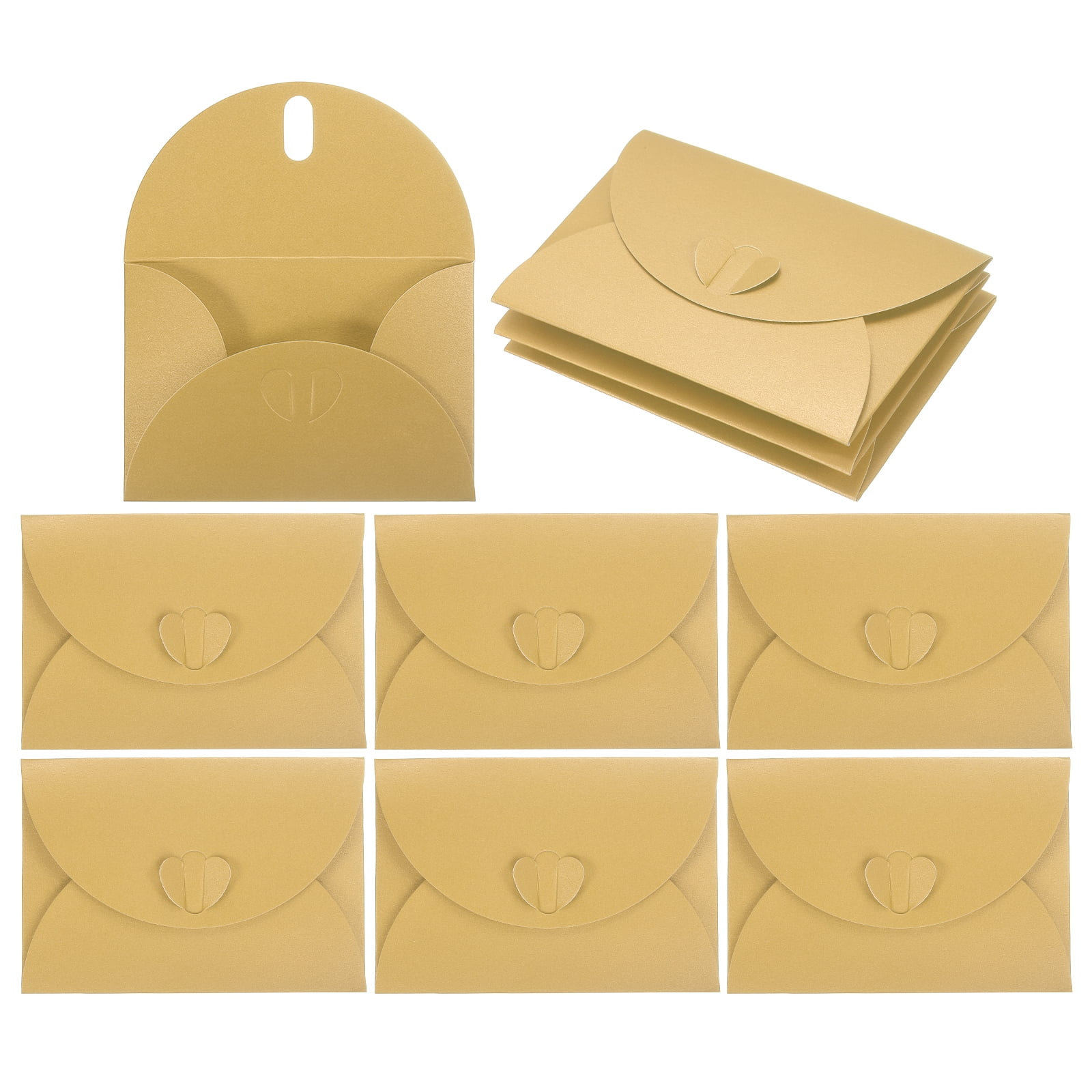 Uxcell Mini Envelopes, 25 Pack Greeting Card Envelopes with Heart Clasp ...