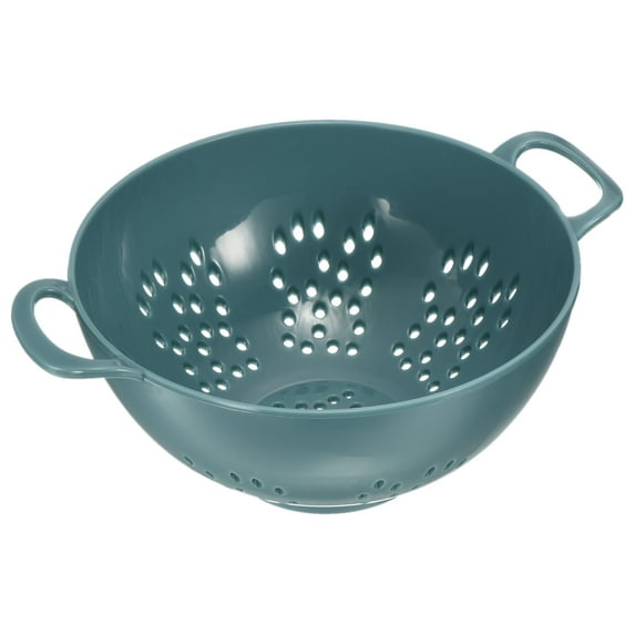 Uxcell PP Plastic Mini Food Colander with Double Handles Rice Washing Strainer Plastic Fruit Pasta Drainer Basket Light Blue