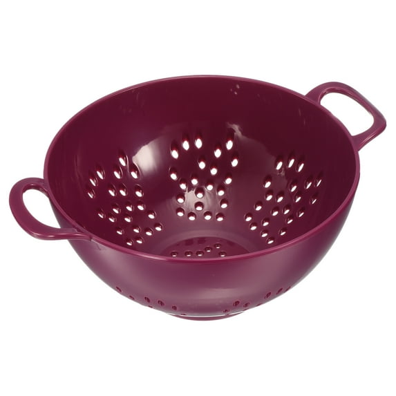 Uxcell PP Plastic Mini Food Colander with Double Handles Rice Washing Strainer Plastic Fruit Pasta Drainer Basket Purple