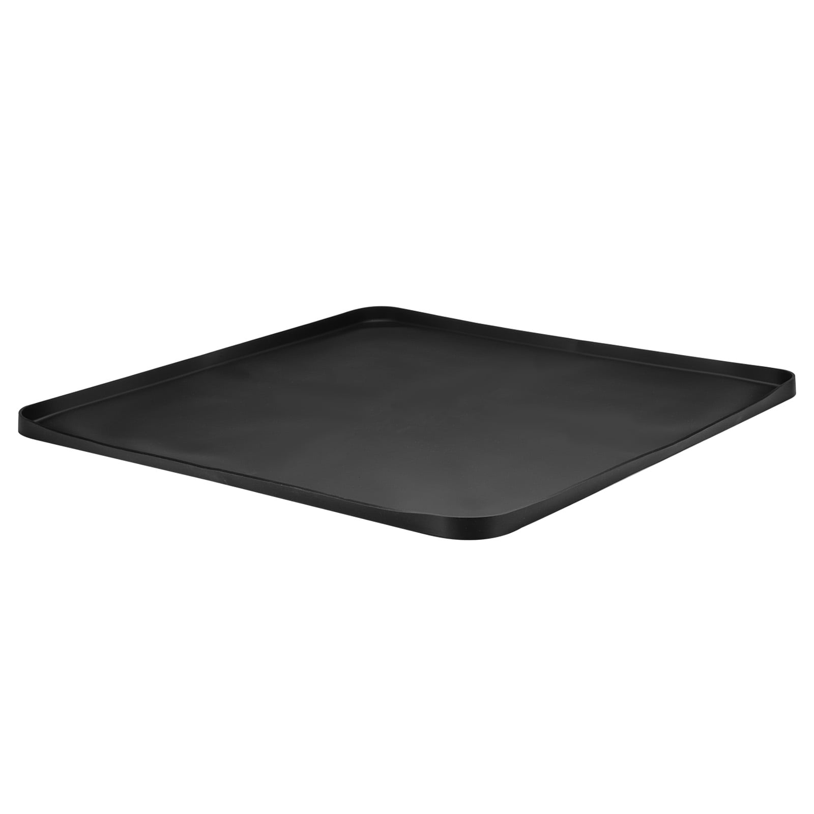 Uxcell Mini Fridge Silicone Mat with Raised Edges, Refrigerator Floor Protector Mat Mini Fridge Drip Tray, Black