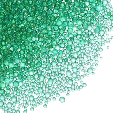 PATIKIL 1-3mm Mini Glass Bubble Beads 200g Tiny Iridescent Beads No Hole Water Droplet Balls For DIY Crafting Nail Art Resin Filler, Blue