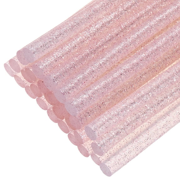 Uxcell Mini Hot Glue Gun Sticks 4-inch x 0.28-inch High Sticky Hot Glue Sticks for Glue Gun, Glitter Clear Pink 30pcs