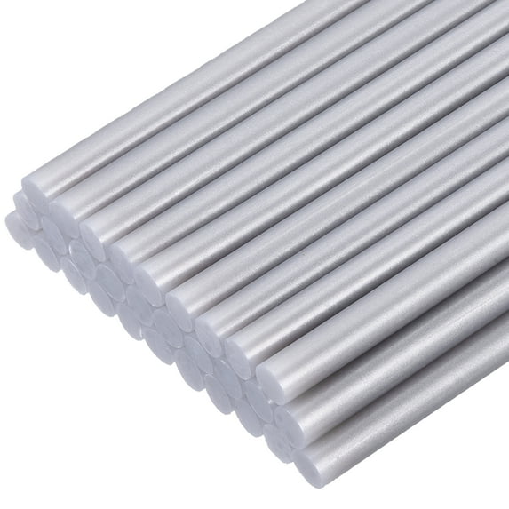 Uxcell 30Pcs Mini Hot Glue Gun Sticks 4" x 0.28" for Glue Gun Metallic Silver