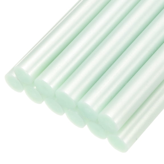 Uxcell EVA Durable Mini Hot Glue Sticks Fit Glue Gun for Arts Crafting Basic Repairs 0.43'' x 4'' Light Grass Green 12 Pcs