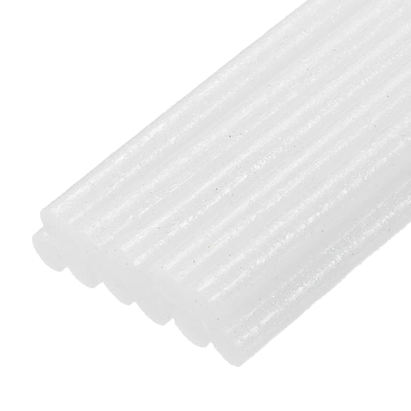 Uxcell EVA Durable Mini Hot Glue Sticks Fit Glue Gun for Arts Crafting Basic Repairs 0.27'' x 4'' Glitter Light White 12 Pcs
