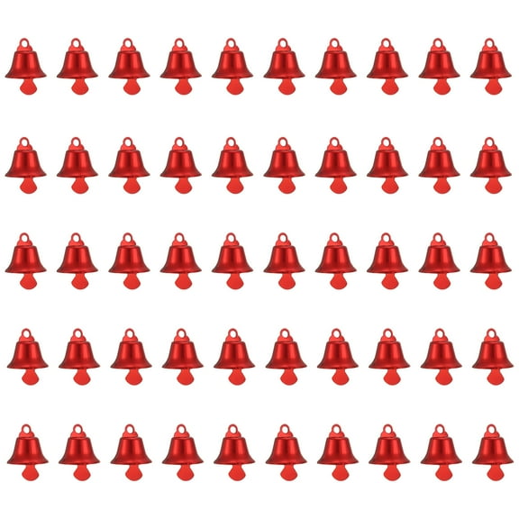 Uxcell Mini Jingle Bells 0.6" Metal Hanging Bells Red 50Pack