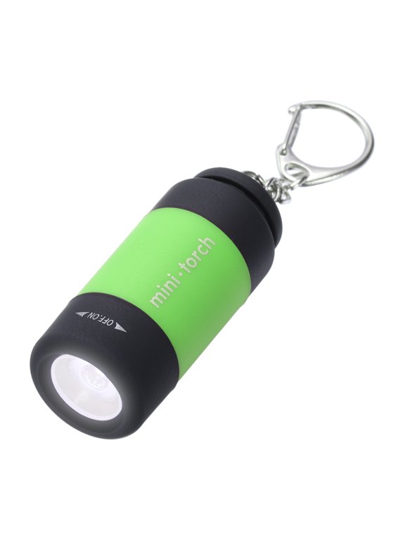 Mini Keychain Flashlight, Pocket LED Flashlight Portable Torch USB Rechargeable, Light Green