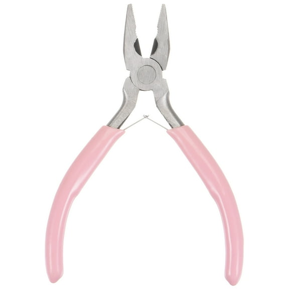 Uxcell Mini Lineman's Pliers 4.5" Combination Precision Pliers with Pink Handle for DIY Crafts