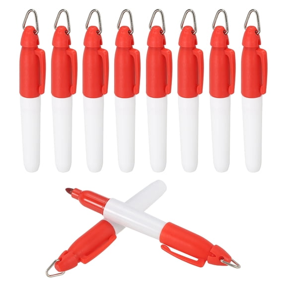 Uxcell Mini Permanent Markers with Clips Golf Ball Markers Pen Badge Ink Pens Golf Red