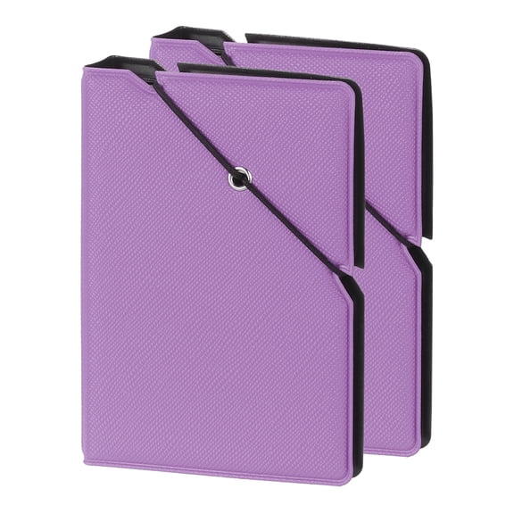 Uxcell Mini Photo Album 28 Pockets 2 x 3 Photo Album Book Leather Cover with Rubber Band Lock for Fujifilm Instant Mini Camera, (Purple), 2 Pcs
