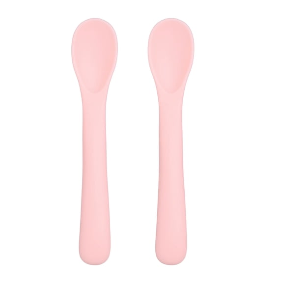 Uxcell Mini Silicone Spoon, 5.5x1 Inch, Pink, 2 Pcs, Small Short Feeding Spoons Heat Resistant Non Stick Kitchen Cooking Baking Utensils for Stirring, Mixing Food, Dishwasher Safe