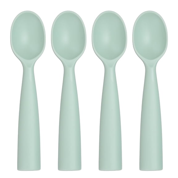 Uxcell Mini Silicone Spoon, Cyan, 4 Pcs, Small Heat Resistant Non Stick Mixing Spoons Kitchen Cooking Baking Utensils for Stirring, Mixing, Basting, Dishwasher Safe