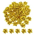 thumbnail image 1 of Uxcell 100 pack Small Star Gift Bows, Self-Adhesive Bows for Holiday Weddings Birthday Party Gold, 1 of 6