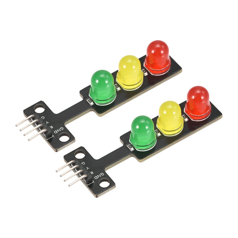 Uxcell Mini Traffic Light LED Display Module LED Board Red Yellow Green DC  5V for DIY Project, Pack of 2 