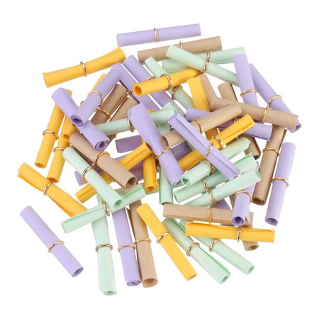 Uxcell Mini Vintage Message Paper Scrolls, 25Pcs x 4 Colors Mixed Valentine Message Paper