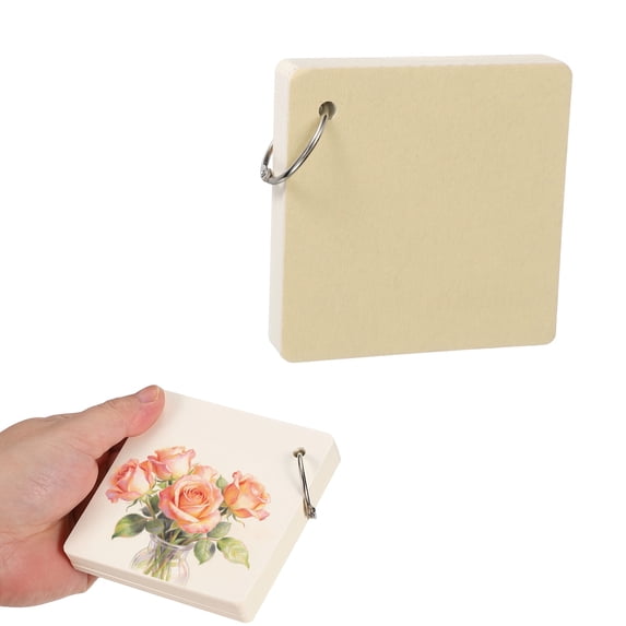 Uxcell Mini Watercolor Sketchbook, 3.94 x 3.94" 55 Sheets/110 Pages Portable Square Travel Watercolor Notebook 230GSM (107lb) Detachable Painting Sketch Book Art Sketchbook, Khaki