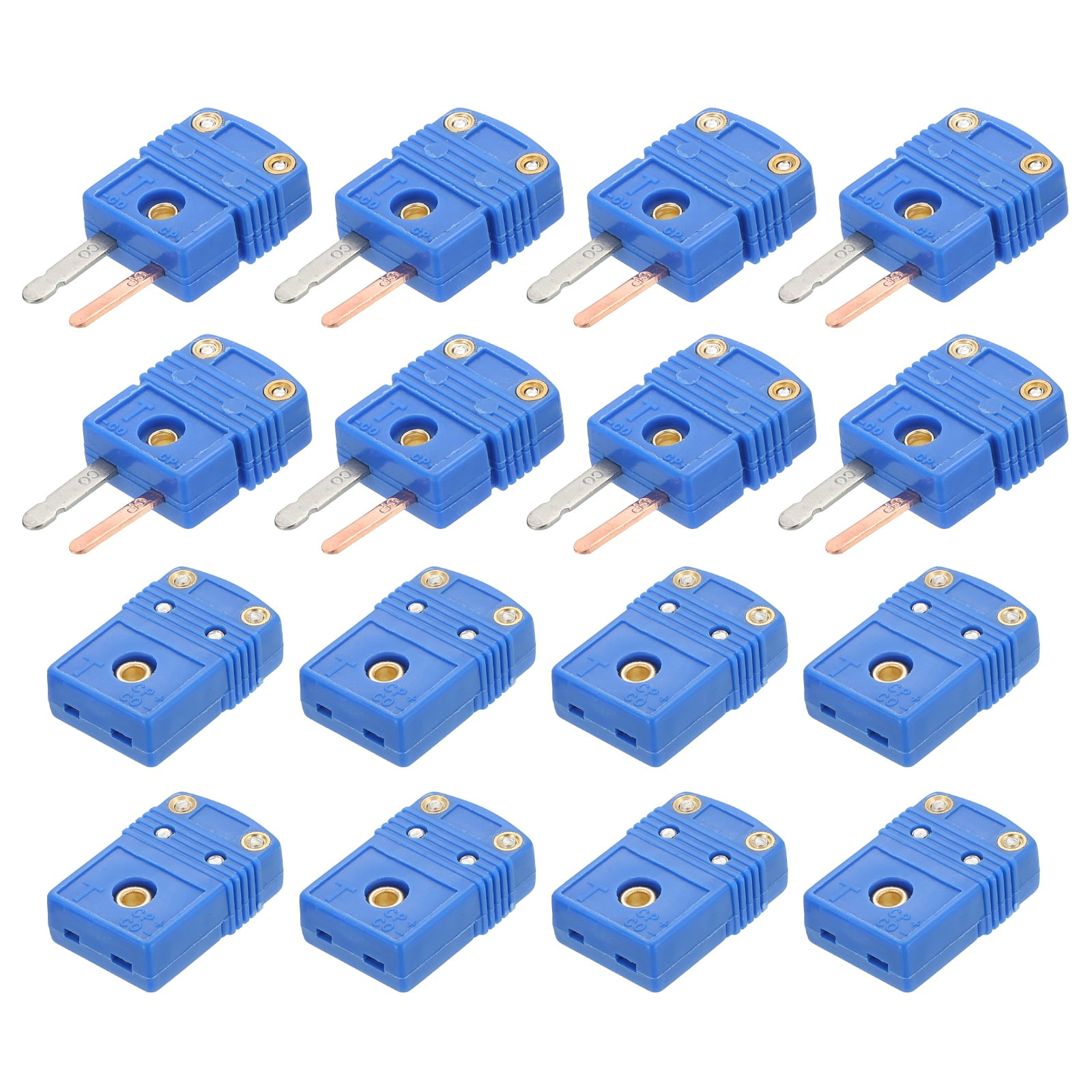 Uxcell Mini t Type Thermocouple Wire Connectors Male Female Plug Adapter High Temperature 220°C(428°F) for Thermocouple Sensor Probe Blue 8 Set