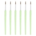 thumbnail image 1 of Uxcell Miniature Detail Paint Brushes, 24mm Round Pointed Small Fine Tip Micro Paint Brushes for Fine Model Craft Art Face Acrylic Painting Oil Watercolor(Green, Pack of 6), 1 of 6