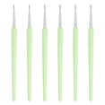 thumbnail image 1 of Uxcell Miniature Detail Paint Brushes, 8mm Round Pointed Small Fine Tip Micro Paint Brushes for Fine Model Craft Art Face Acrylic Painting Oil Watercolor(Green, Pack of 6), 1 of 6