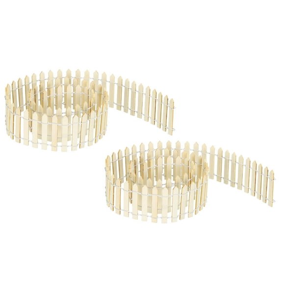 Uxcell Miniature Garden Fence 35 inch Long Wood Ornament Wooden Decorative Picket Fence Wood Color 2 Pack