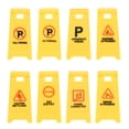thumbnail image 1 of Uxcell Miniature Warning Sign, Park Service Status Signs, Plastic Street Scene Model Mini Floor Caution Sign, Perfect for Dollhouse Decor Role Play Construction Toy (Yellow, 8 Pcs), 1 of 7