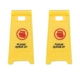 thumbnail image 1 of Uxcell Miniature Warning Sign, Please Queue Up Signs, Plastic Street Scene Model Mini Floor Caution Sign, Perfect for Dollhouse Decor Role Play Construction Toy (Yellow, 2 Pcs), 1 of 6