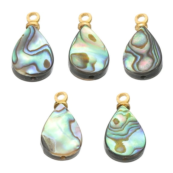 Uxcell Mix Colors Abalone Shell Charm Water Drop Paua Shell Pendant Sea Abalone Shell 5 Pcs Mix Colors 8mm