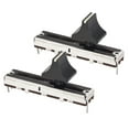 thumbnail image 1 of Uxcell Mixer 45mm Straight Slide Potentiometer B10K Ohm With Black White Knobs 2pack, 1 of 5