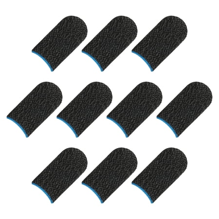 Uxcell Mobile Gaming Finger Sleeve Controller Finger Thumb Sleeve Gloves Grey/Blue, Copper Fiber, Pack of 20