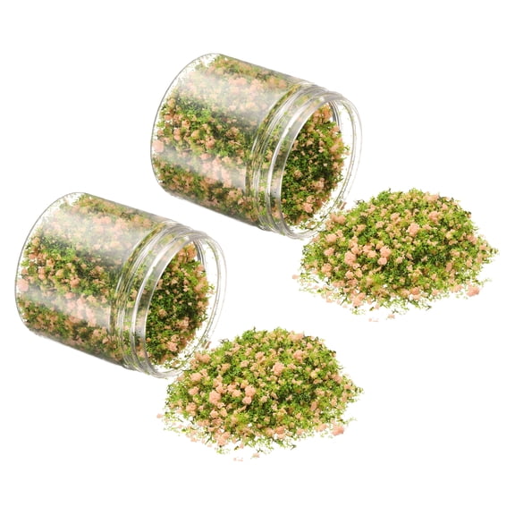 Uxcell Model Flower Grass, 185ml Capacity, Fake Miniature Flower Grass Tree Plastic Sponge Light Orange - (Applications: DIY Dollhouse Fairy Garden Model Railway Landscape), 2-Pieces