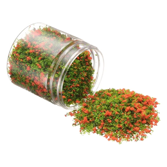 Uxcell Model Flower Grass, 185ml Capacity, Fake Miniature Flower Grass Tree Plastic Sponge Orange - (Applications: DIY Dollhouse Fairy Garden Model Railway Landscape)