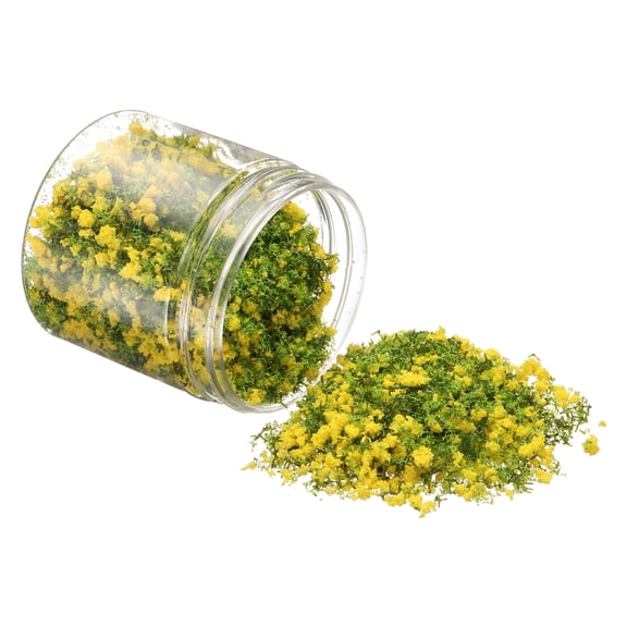 Uxcell Model Flower Grass, 185ml Capacity, Fake Miniature Flower Grass Tree Plastic Sponge Yellow - (Applications: DIY Dollhouse Fairy Garden Model Railway Landscape)